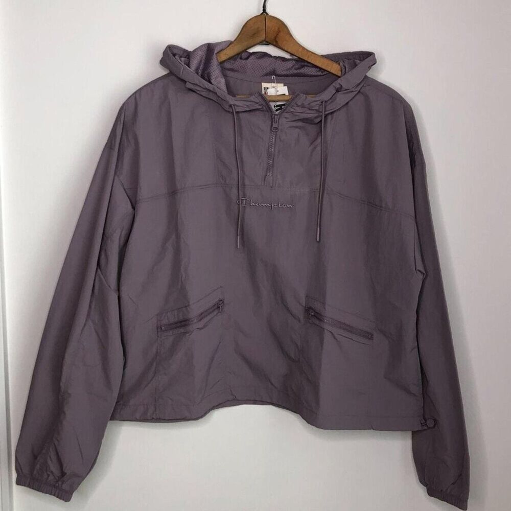 NWT Champion x Urban Outfitters Hooded Anorak Jacket Men's M Purple Lavender - Picture 2 of 5